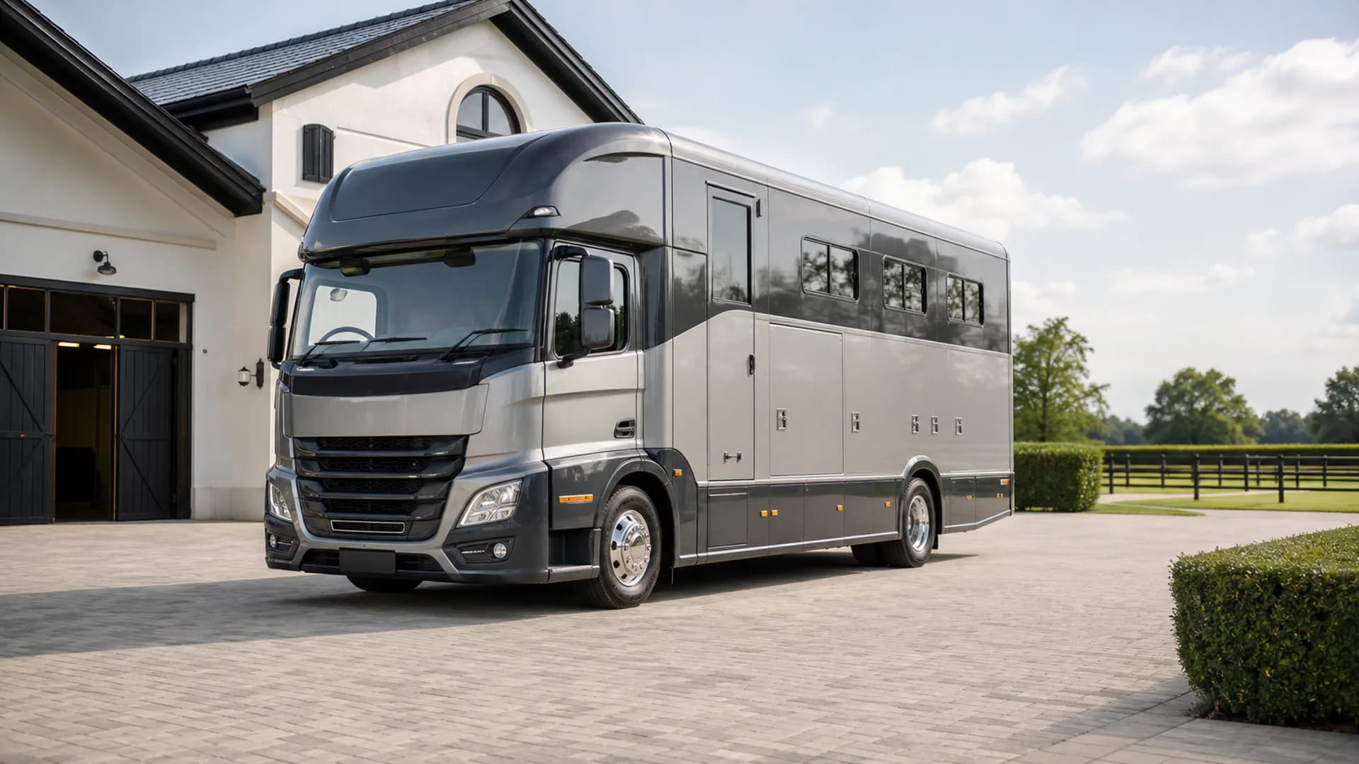 Luxe paardenvrachtwagen klaar voor verkoop